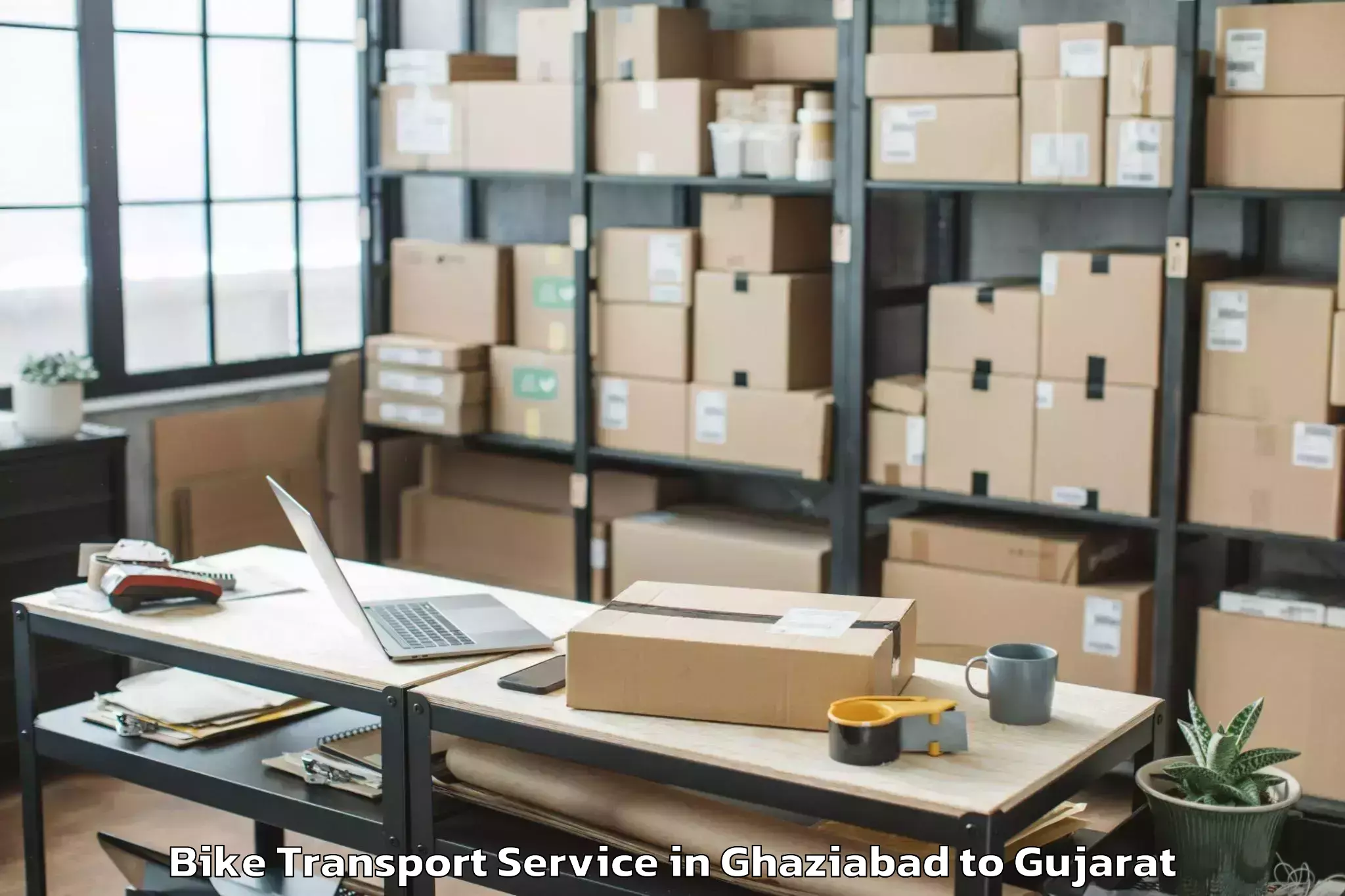 Professional Ghaziabad to Salaya Bike Transport